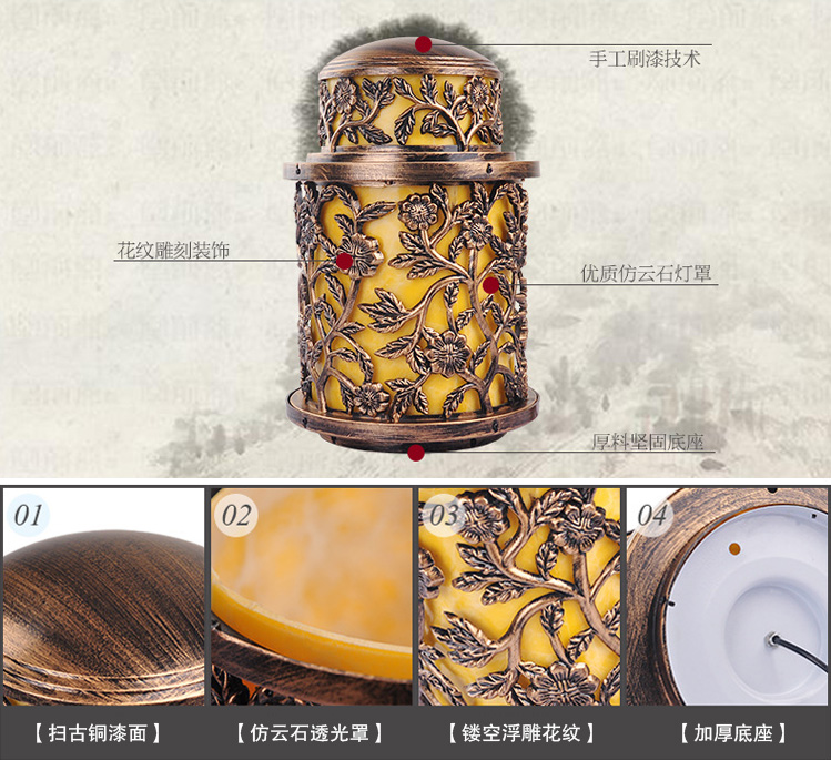 东莞麻豆精品无码照明(QDZTD-007)欧式仿古铸铝柱头灯细节展示图片