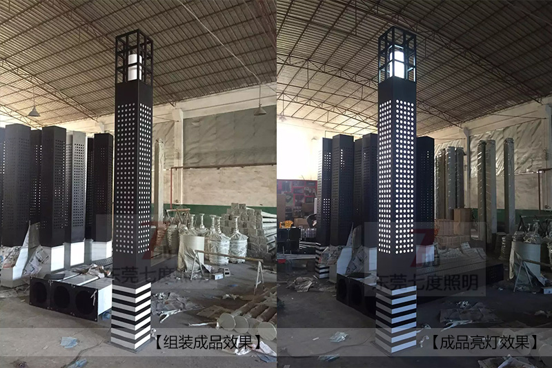 (QDJGDZ-007)商业广场镂空方形麻豆啪啪啪视频柱成品效果图片